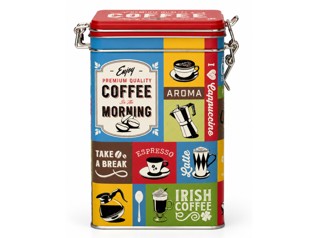 Plechová dóza s klipem Coffee of the Morning