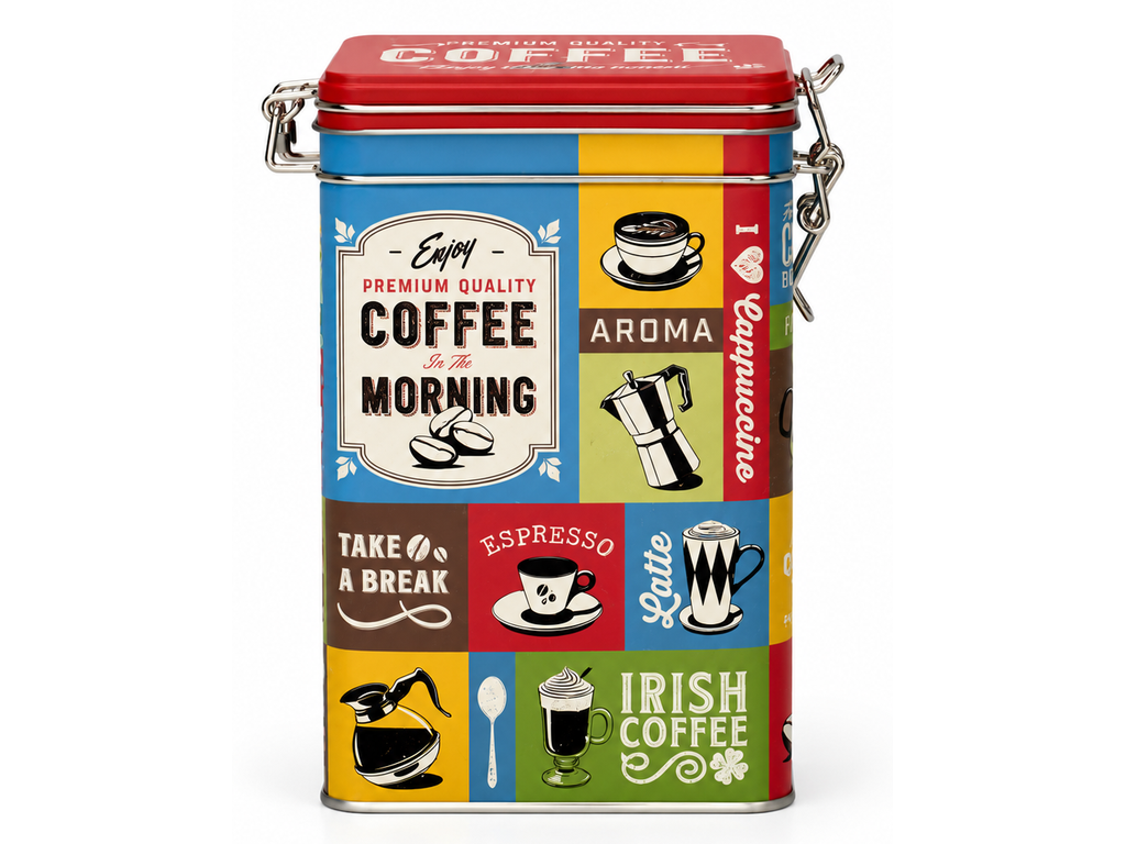 Plechová dóza s klipem Coffee of the Morning