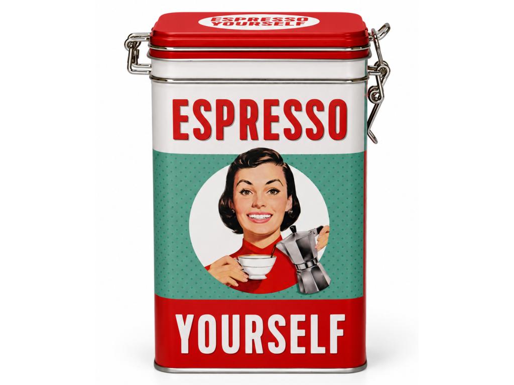Plechová dóza s klipem Espresso Yourself